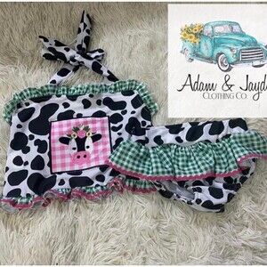 NEW GIRLS COW SWIM SET